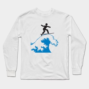 Minimal Surf Design Long Sleeve T-Shirt